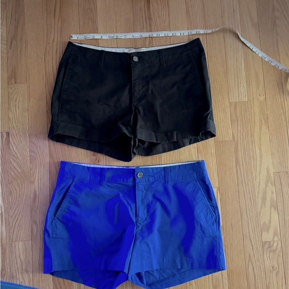 Old Navy Pants - Old Navy shorts 2 pair black/cuffs and blue size 10 97% cotton 3% spandex